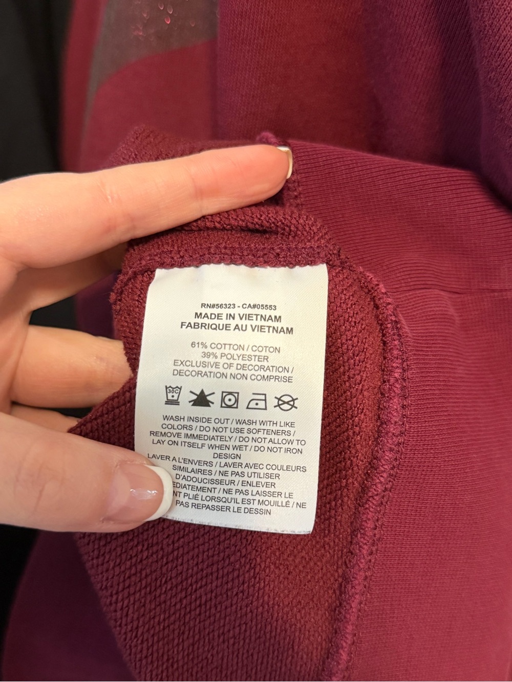 Nike Women's Burgundy Cropped Crew Sweatshirt with Glitter Swoosh - Picture 8 of 8